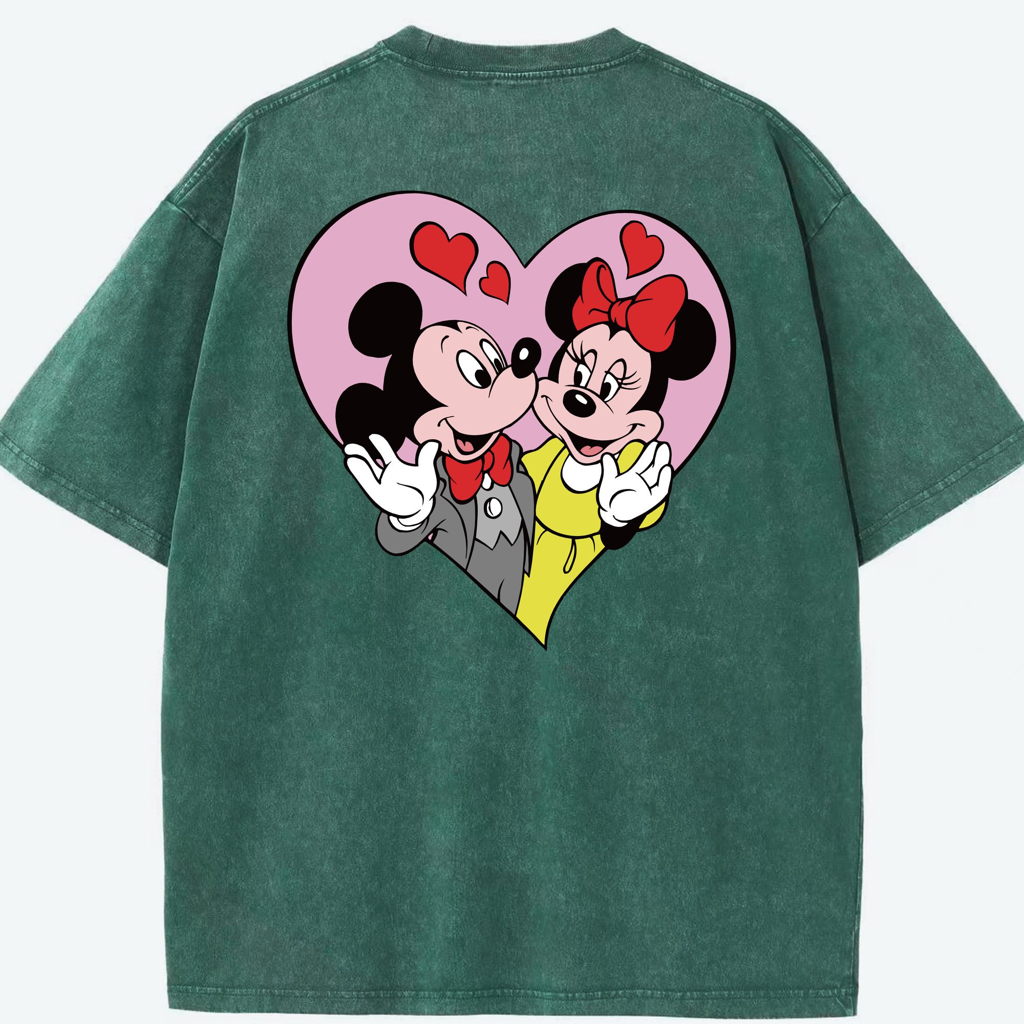 （画像用） ミッキーマウス Mickey Mouse 綿100% ヴィンテージ風 半袖Tシャツ（背面プリント）